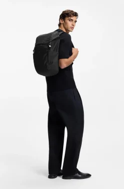 Twill backpack with stacked logo