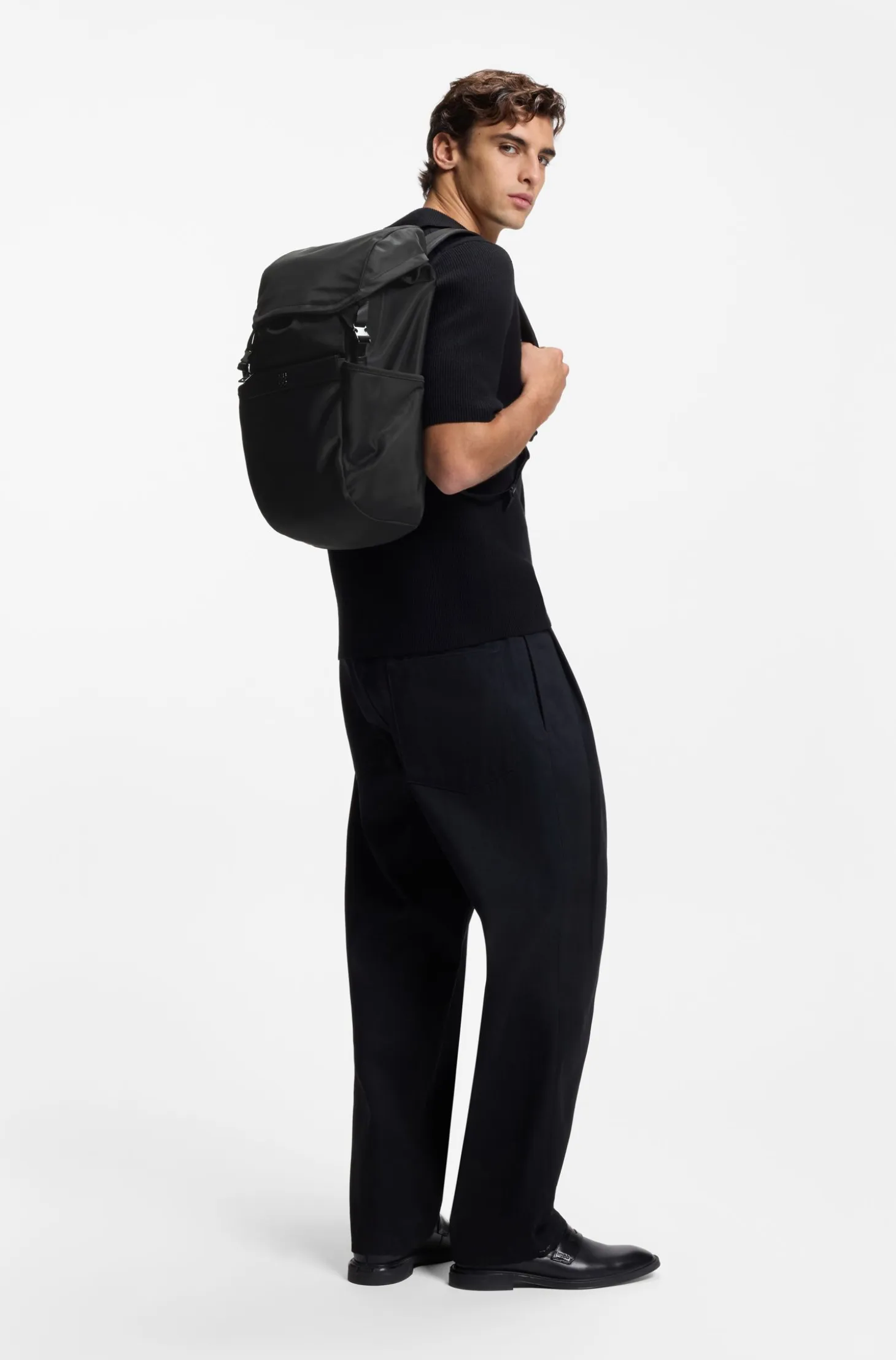Twill backpack with stacked logo