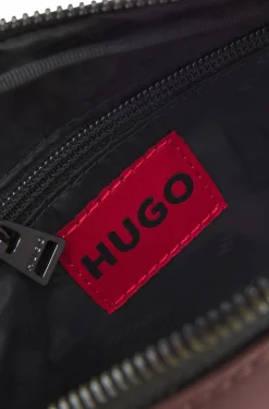 Twill crossbody bag with stacked-logo hardware