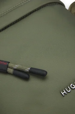 Twill reporter bag with metallic logo lettering