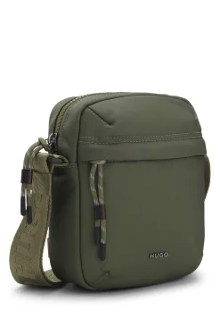 Twill reporter bag with metallic logo lettering