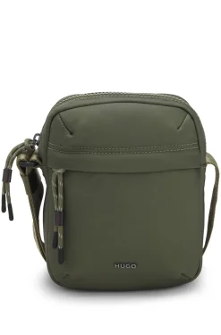 Twill reporter bag with metallic logo lettering