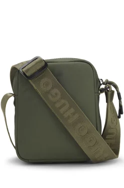 Twill reporter bag with metallic logo lettering