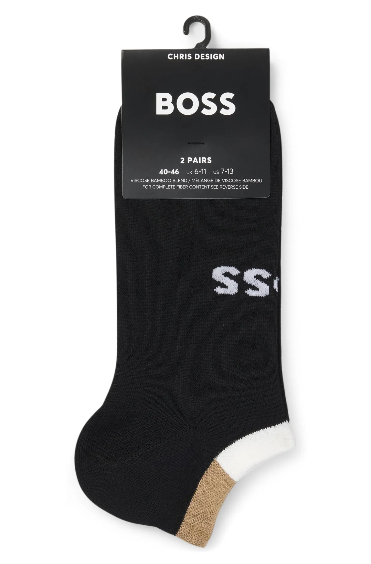 Two-pack ankle socks in soft bamboo blend