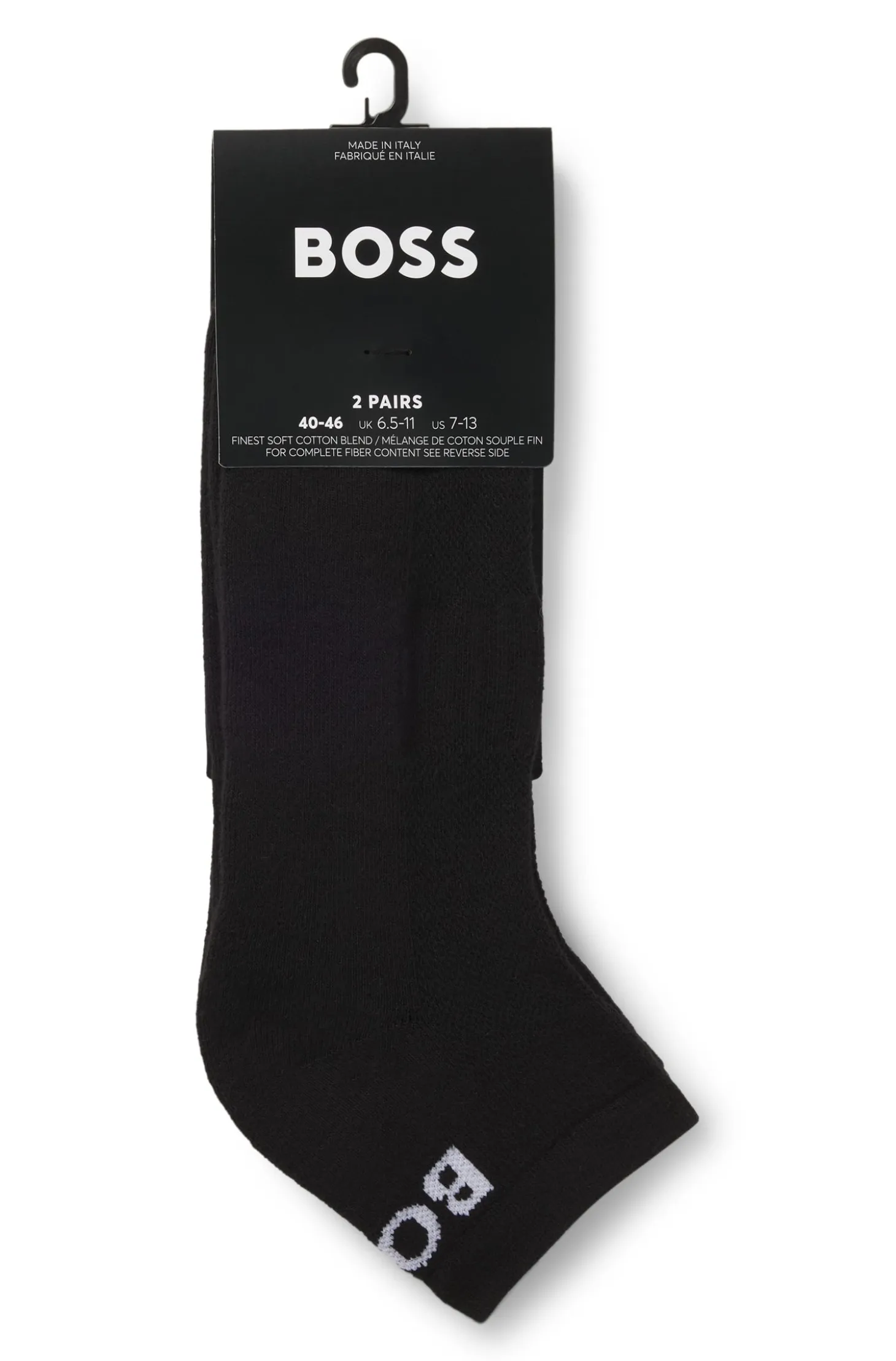 Two-pack of ankle-length socks in stretch fabric