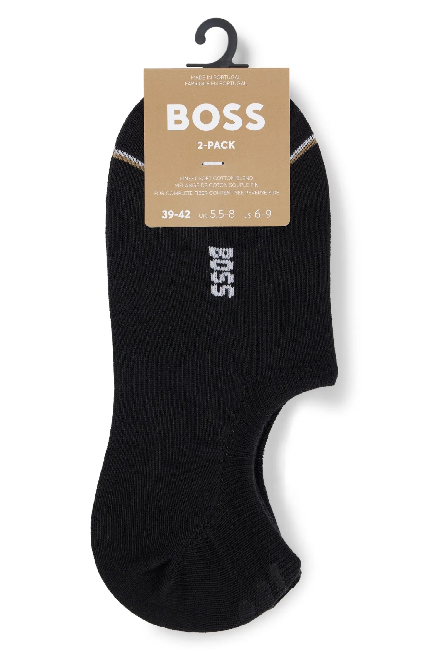 Two-pack of ankle-length socks with branding