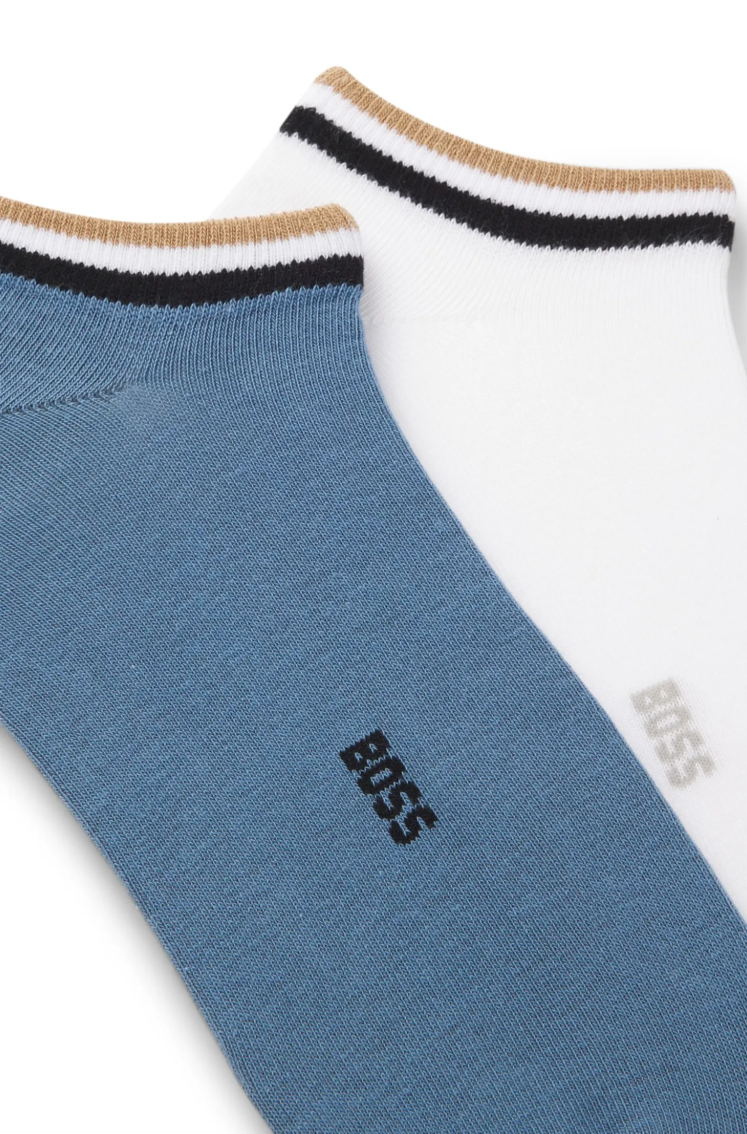 Two-pack of ankle socks with signature-stripe cuffs