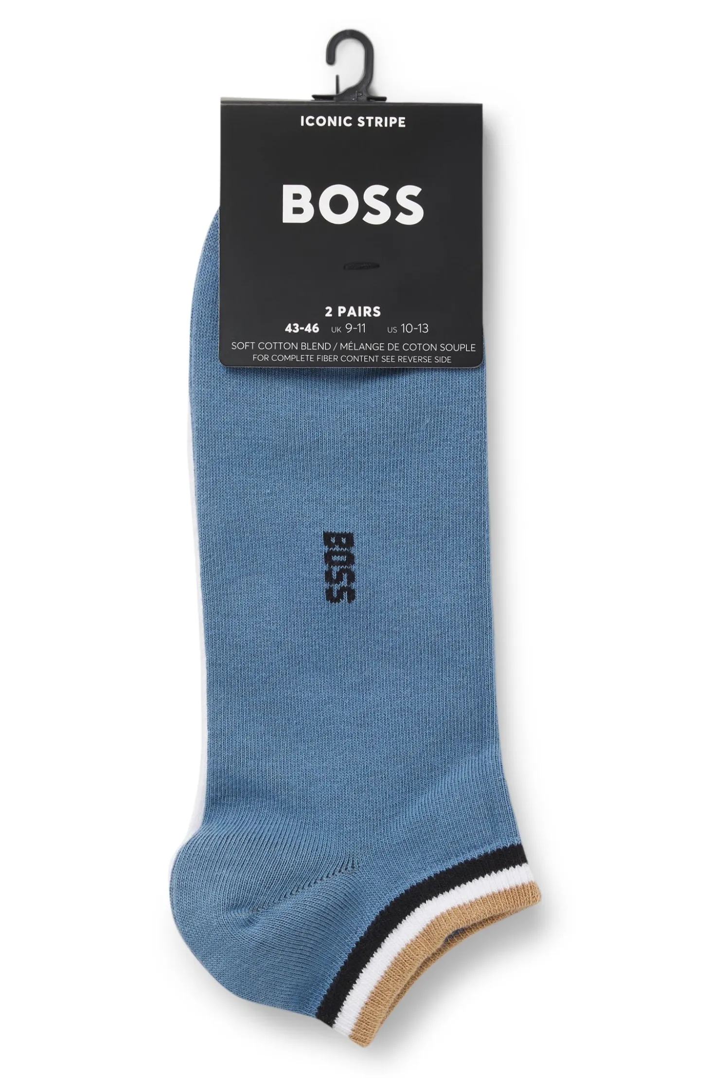 Two-pack of ankle socks with signature-stripe cuffs
