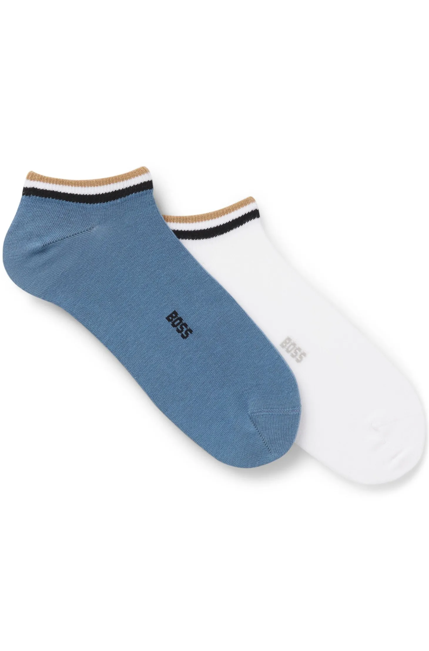 Two-pack of ankle socks with signature-stripe cuffs