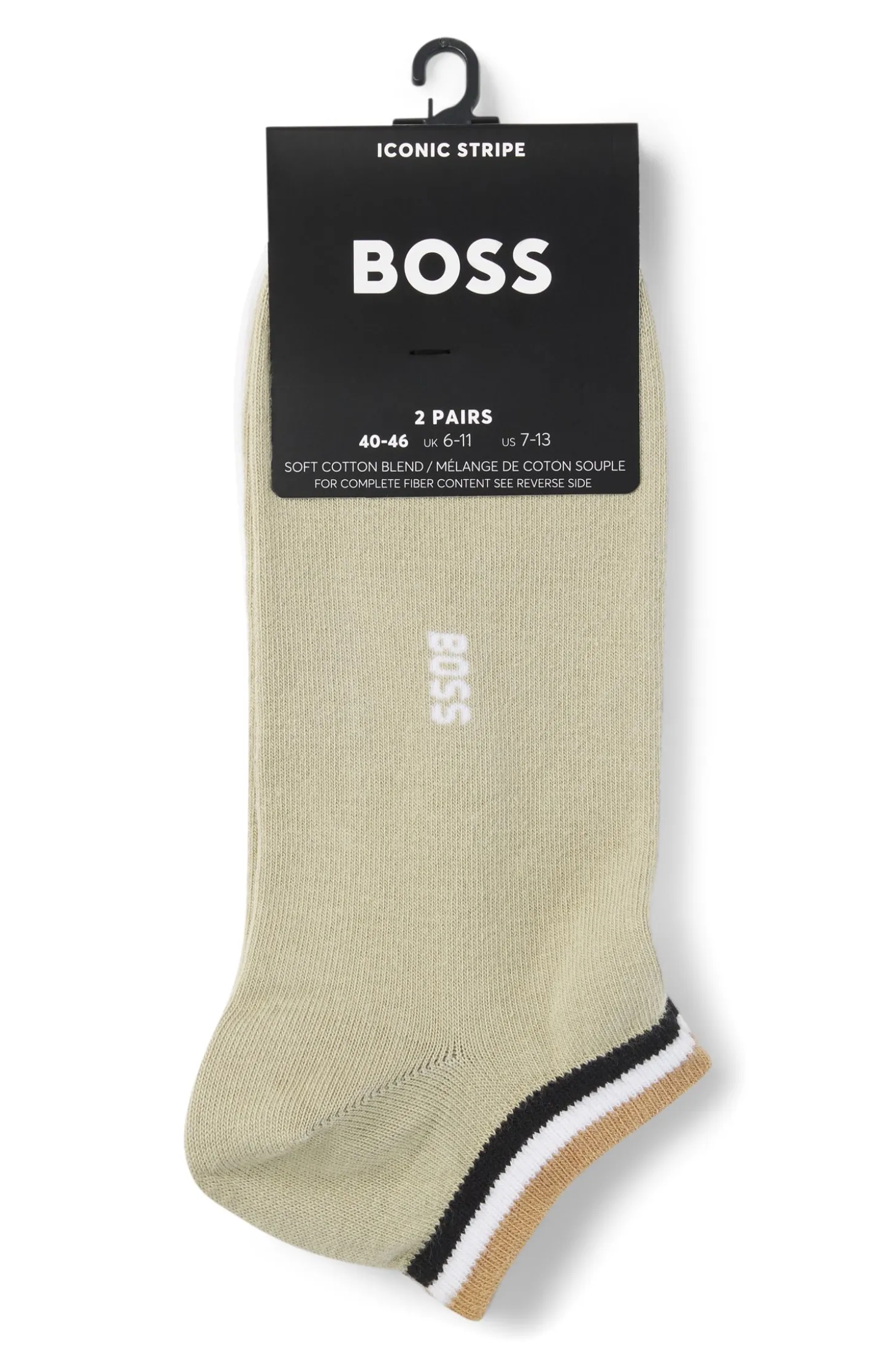 Two-pack of ankle socks with signature-stripe cuffs