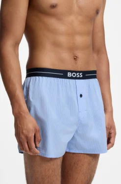 Two-pack of cotton pyjama shorts with logo waistbands