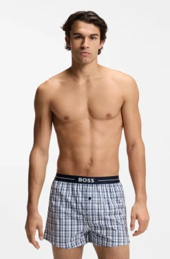 Two-pack of cotton pyjama shorts with logo waistbands