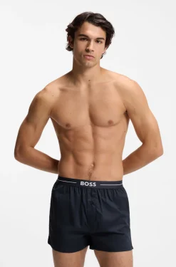 Two-pack of cotton pyjama shorts with logo waistbands