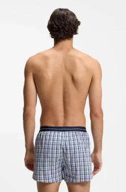 Two-pack of cotton pyjama shorts with logo waistbands