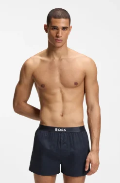 Two-pack of cotton pyjama shorts with logo waistbands
