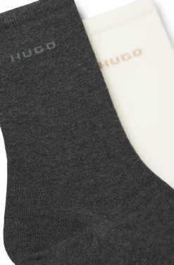 Two-pack of regular-length cotton-blend logo socks