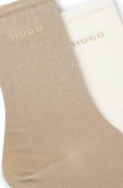 Two-pack of regular-length cotton-blend logo socks