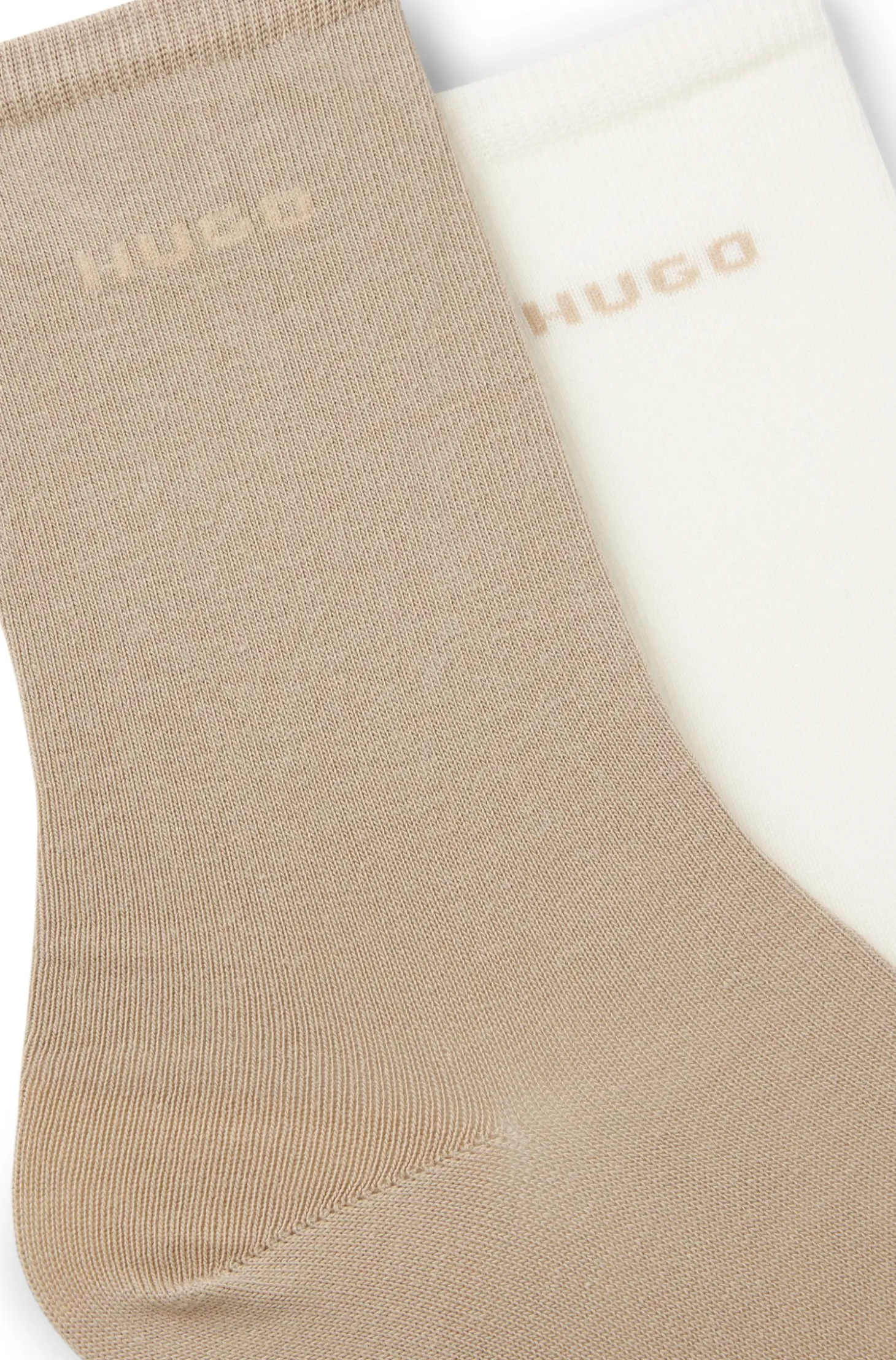 Two-pack of regular-length cotton-blend logo socks