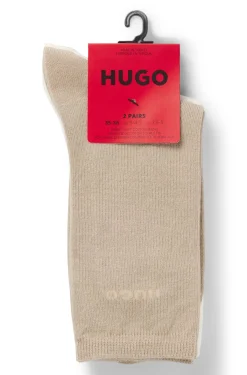 Two-pack of regular-length cotton-blend logo socks