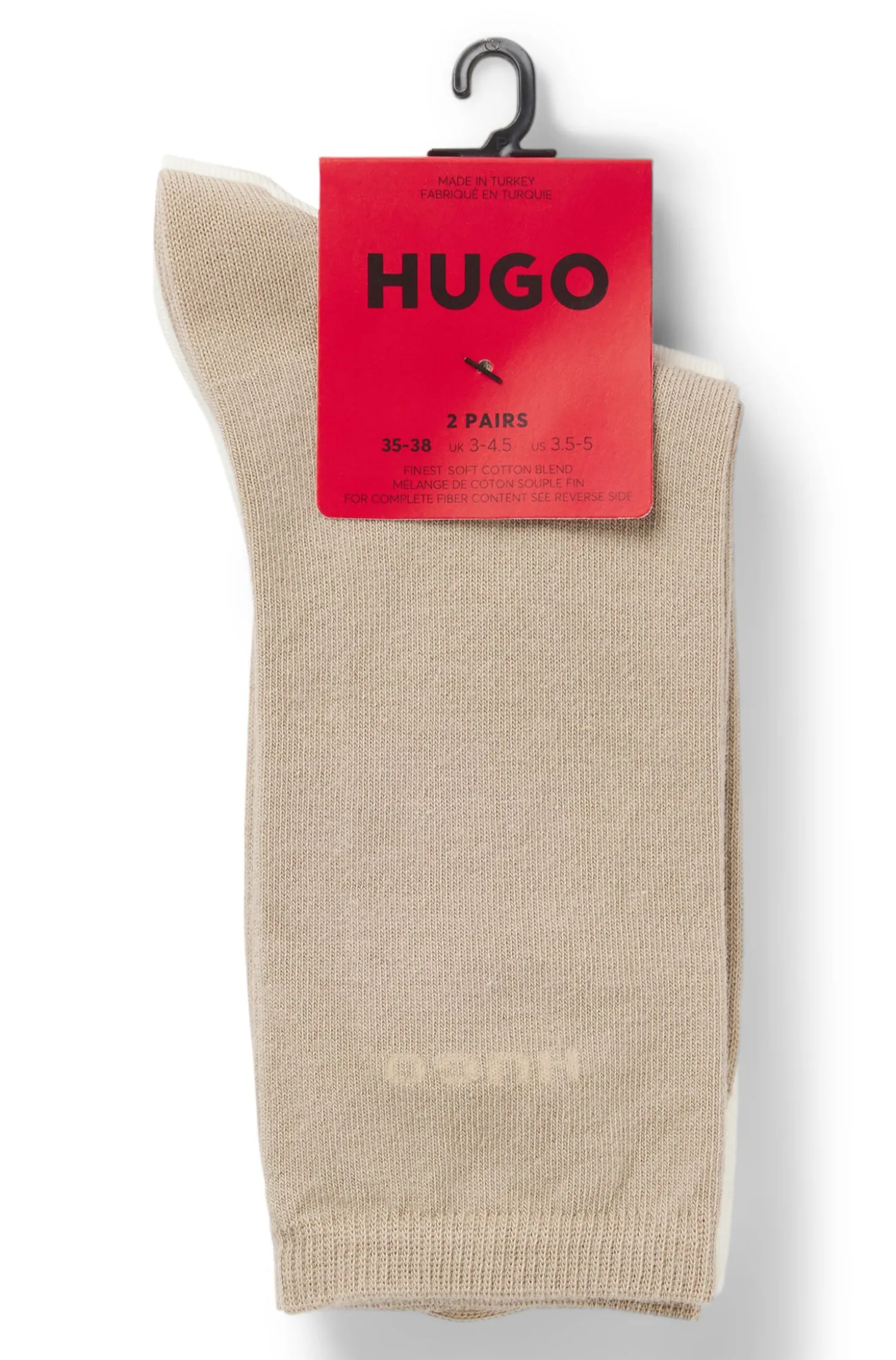 Two-pack of regular-length cotton-blend logo socks