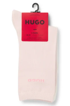 Two-pack of regular-length cotton-blend logo socks
