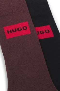 Two-pack of regular-length socks with logo labels
