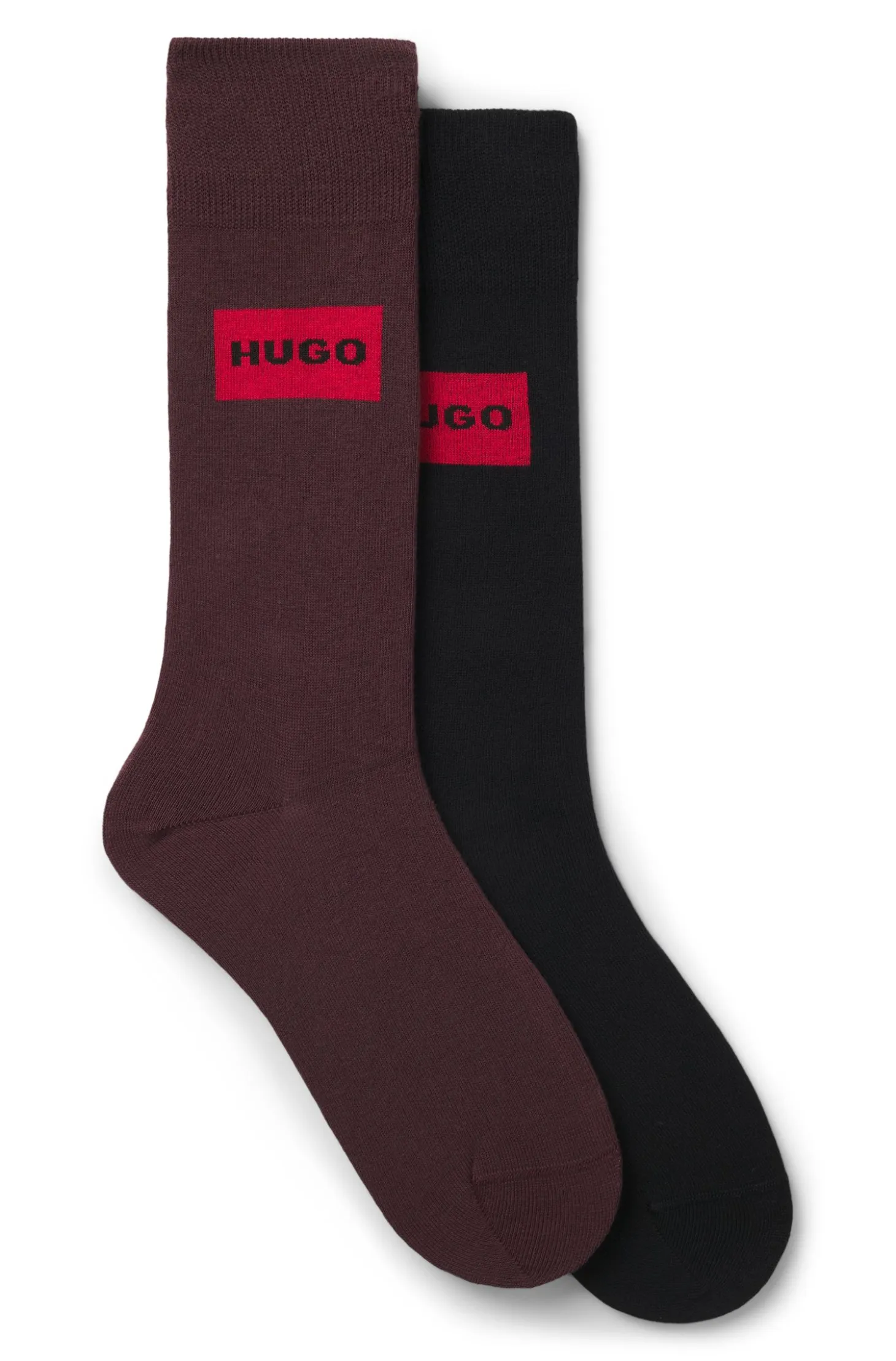 Two-pack of regular-length socks with logo labels