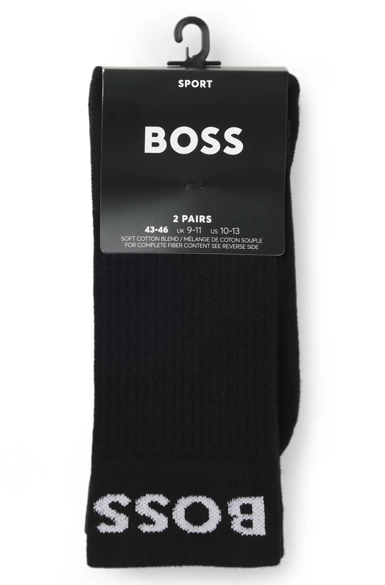 Two-pack of regular-length socks in stretch fabric