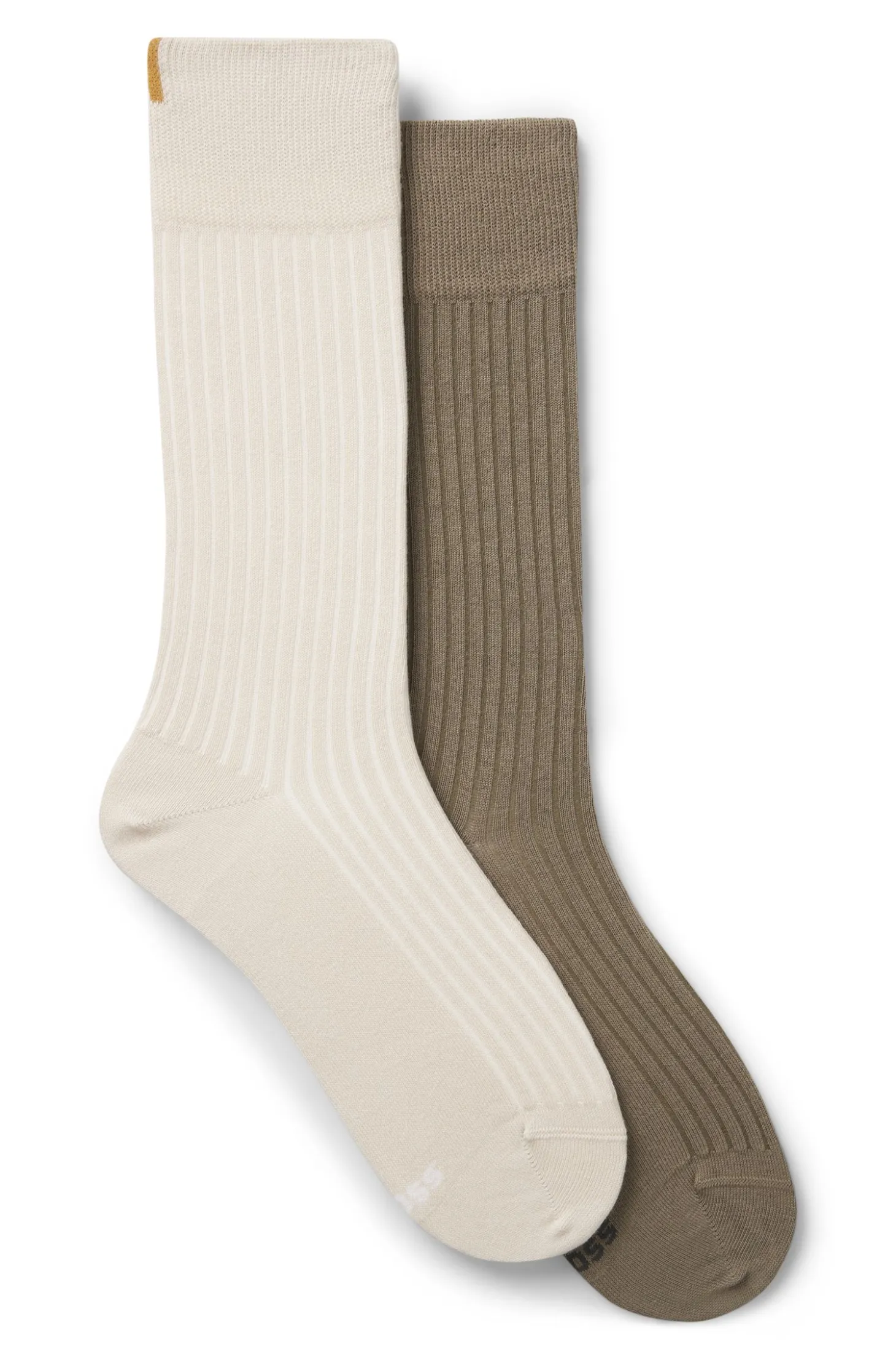 Two-pack of regular-length socks with ribbed structure