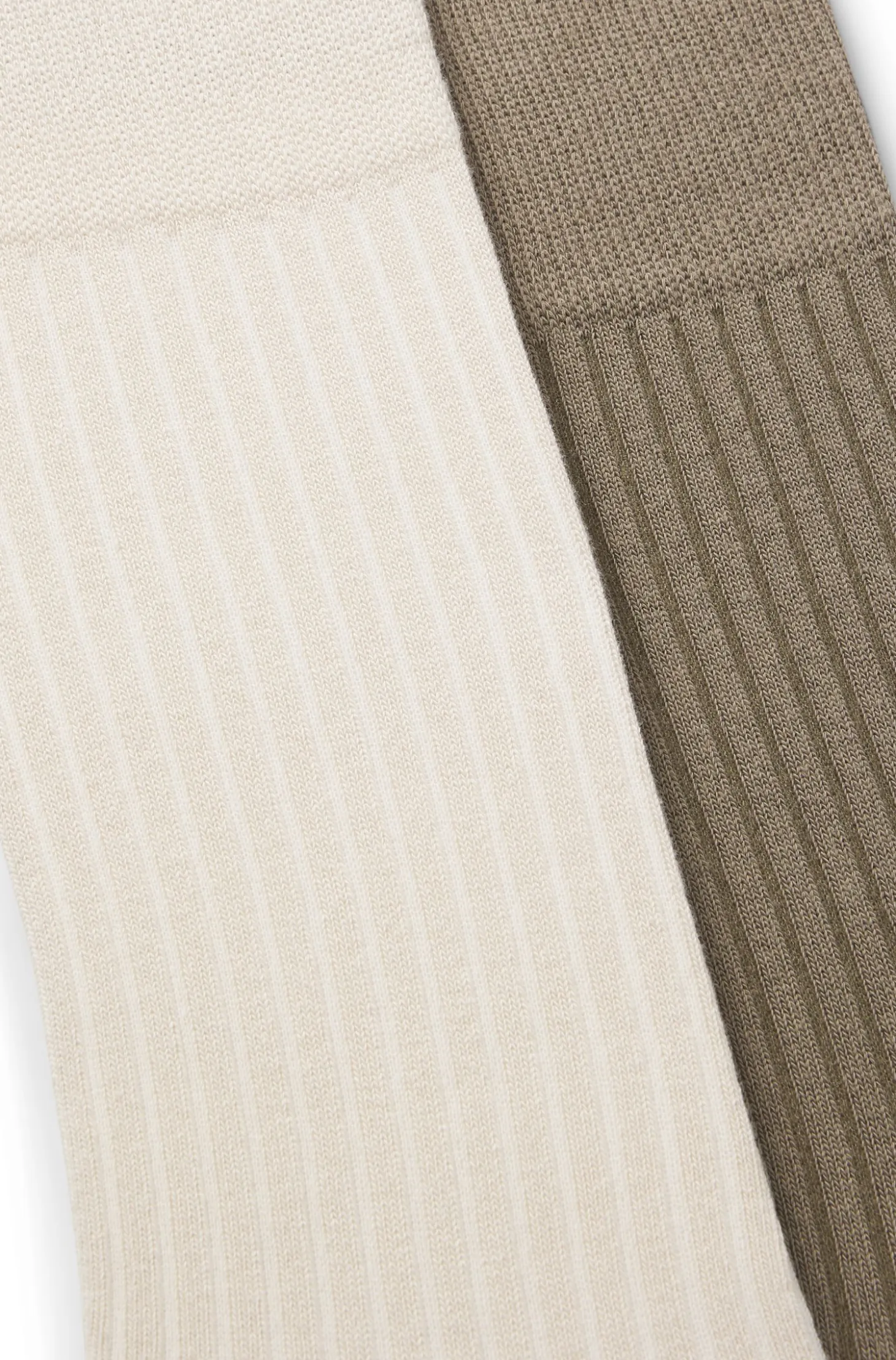 Two-pack of regular-length socks with ribbed structure