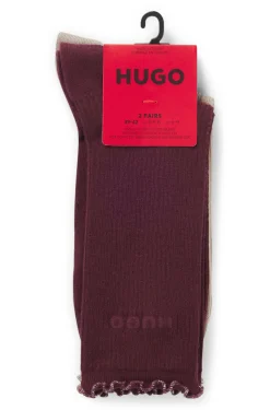 Two-pack of regular-length socks with lettuce cuff