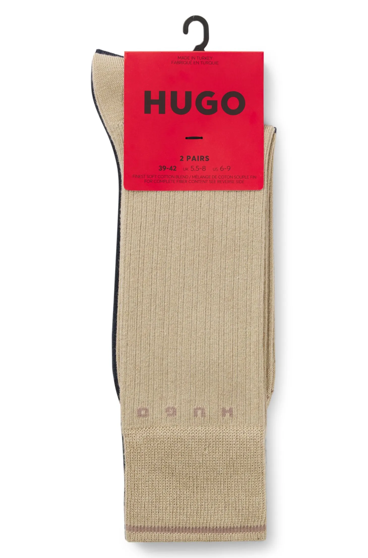 Two-pack of ribbed cotton-blend socks