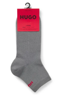 Two-pack of short cotton-blend socks