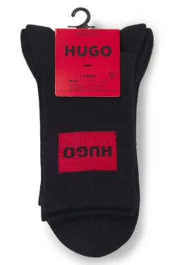 Two-pack of short-length socks with red logos