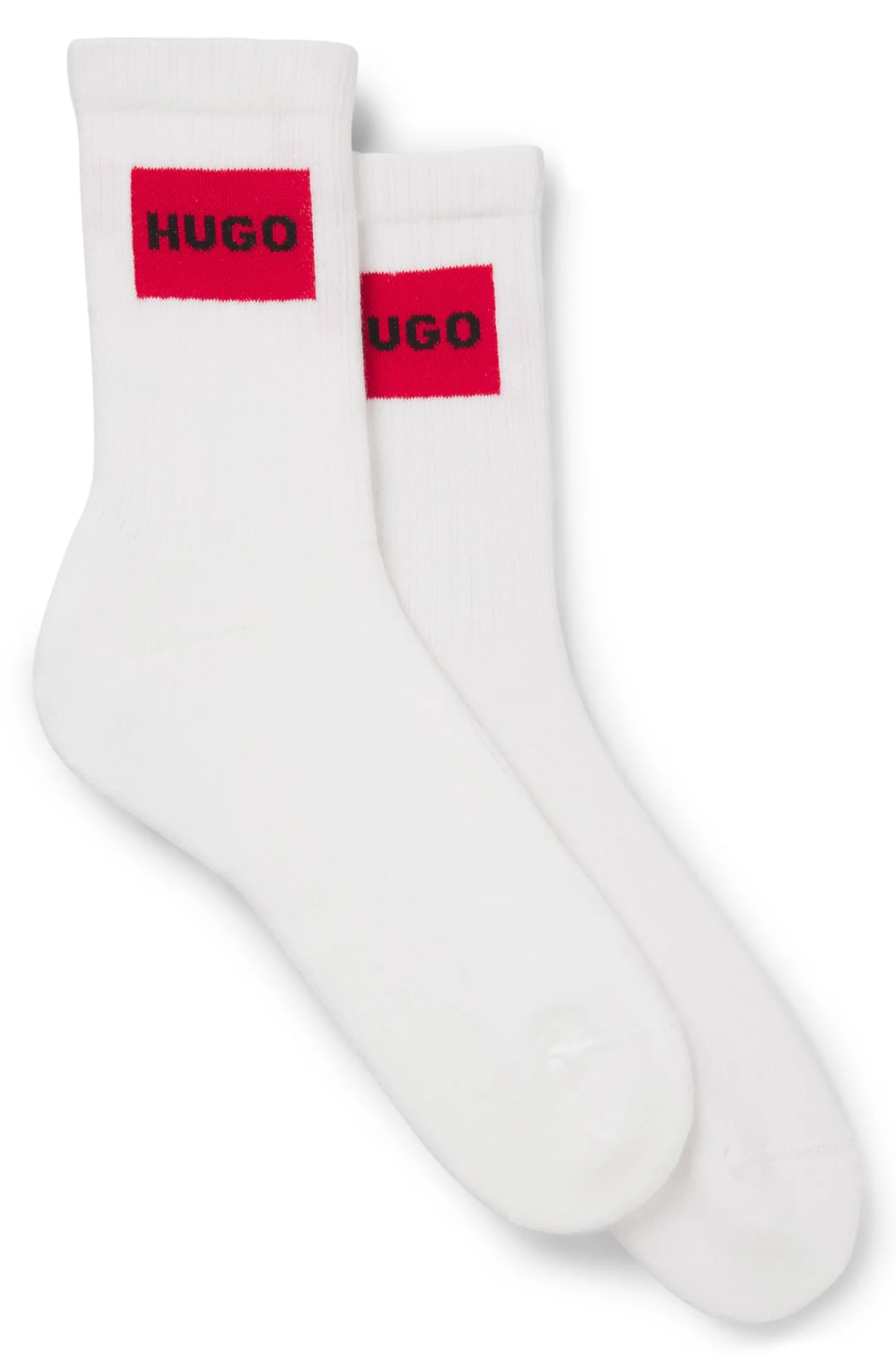 Two-pack of short-length socks with red logos
