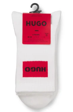 Two-pack of short-length socks with red logos
