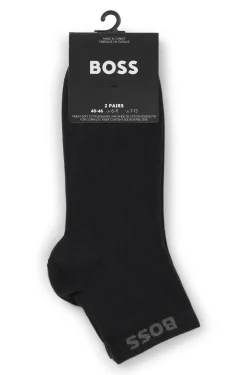 Two-pack of short socks with logo cuffs