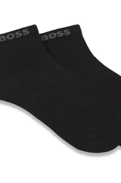 Two-pack of short socks with logo cuffs