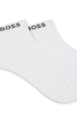 Two-pack of short socks with logo cuffs