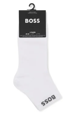 Two-pack of short socks with logo cuffs