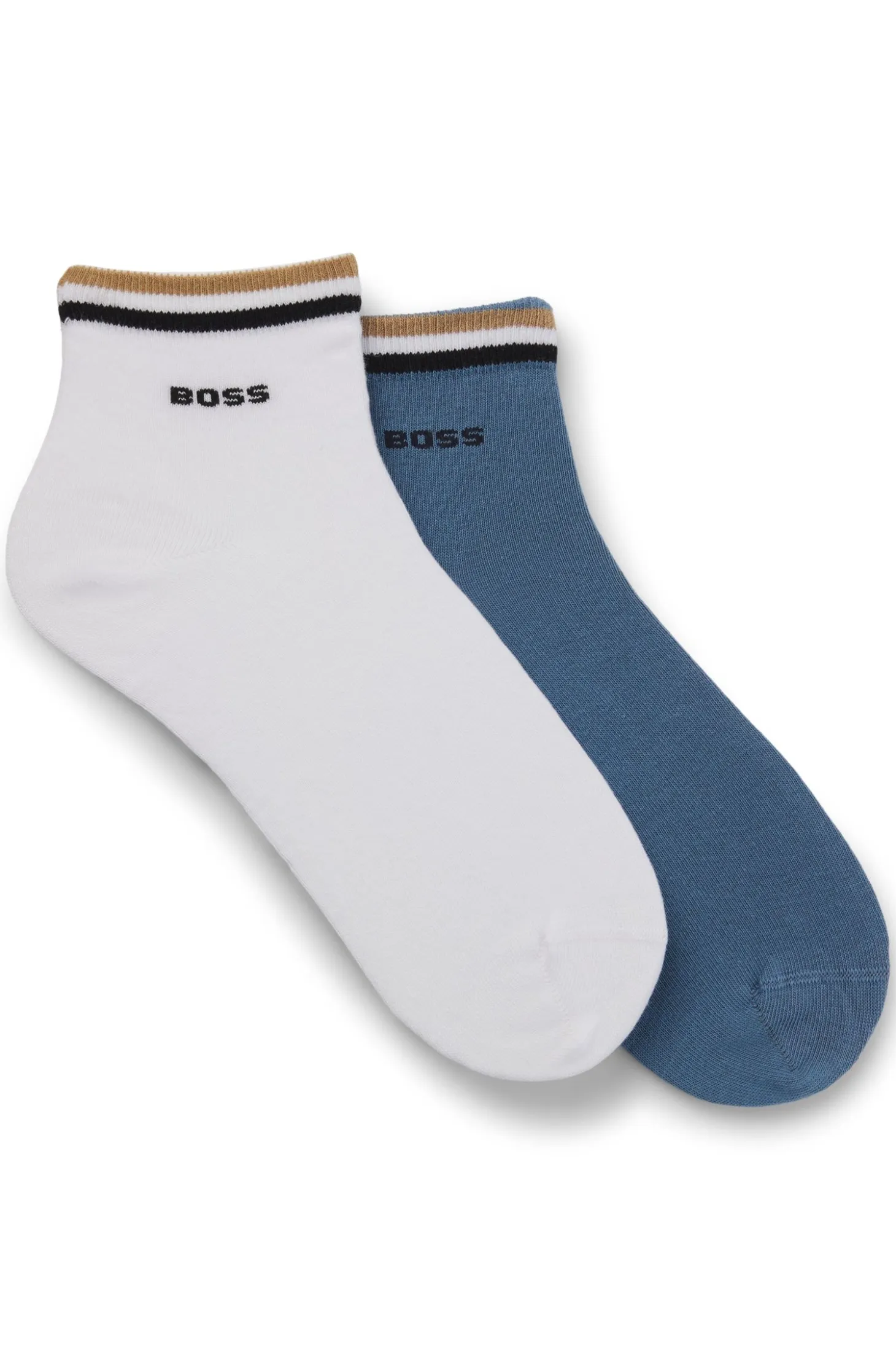 Two-pack of short socks with signature-stripe cuffs