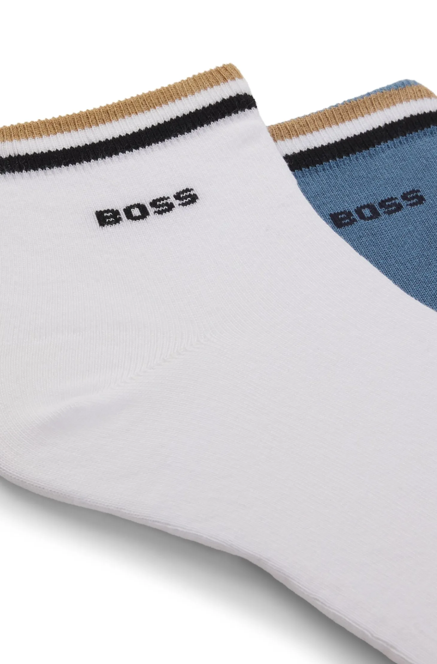 Two-pack of short socks with signature-stripe cuffs