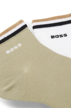 Two-pack of short socks with signature-stripe cuffs