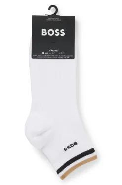Two-pack of short socks with signature-stripe cuffs