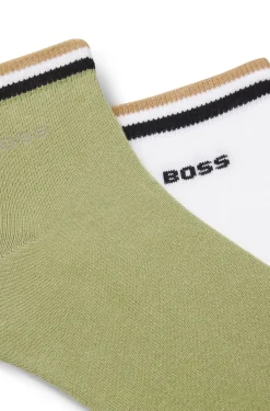 Two-pack of short socks with signature-stripe cuffs