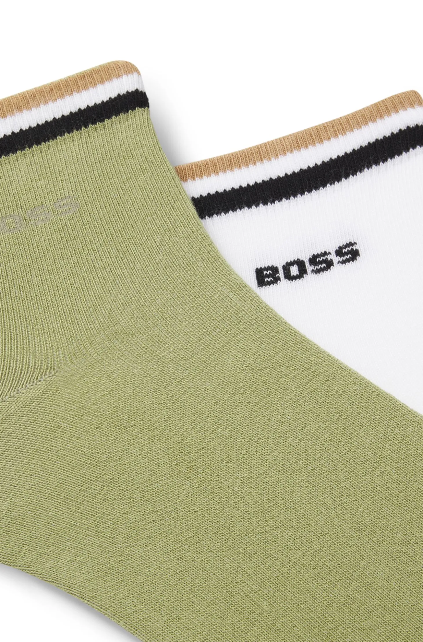 Two-pack of short socks with signature-stripe cuffs