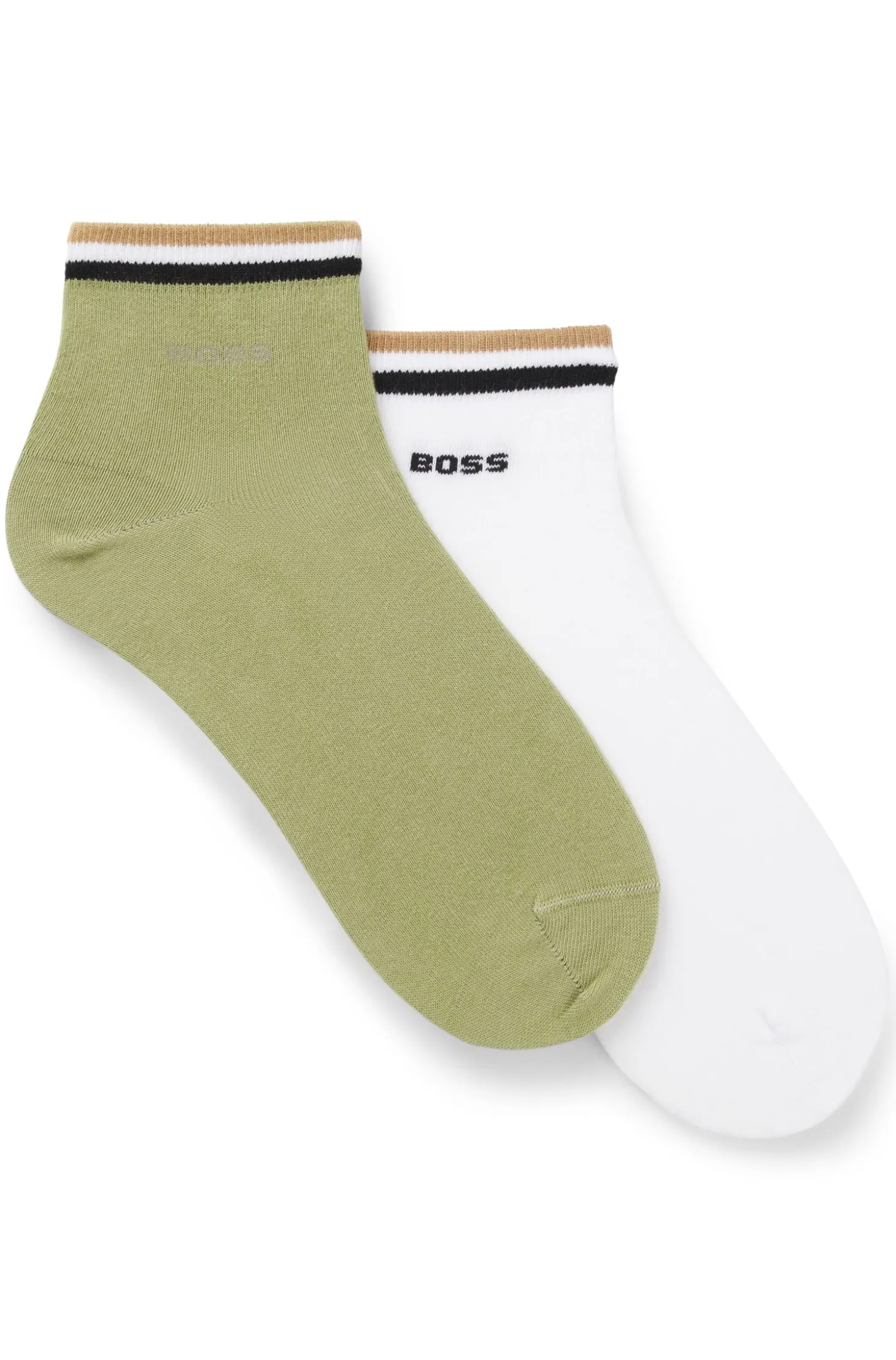 Two-pack of short socks with signature-stripe cuffs