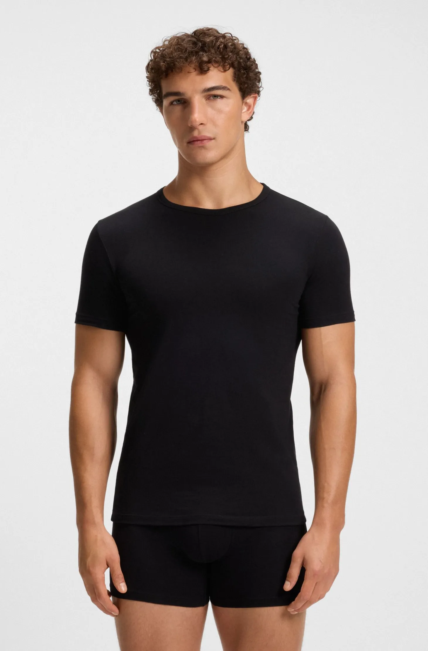 Two-pack of underwear T-shirts in stretch cotton