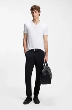 Two-pack of V-neck T-shirts in stretch cotton