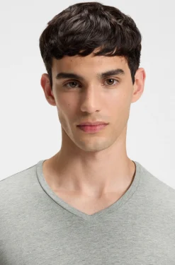 Two-pack of V-neck T-shirts in stretch cotton